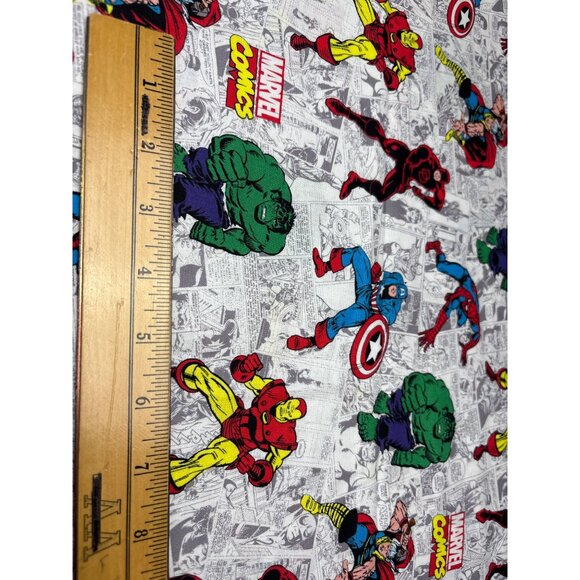 Marvel Comics Cotton Fabric 1/2 yard x 44" Featuring Classic Heroes Like Hulk Ir - Picture 7 of 12